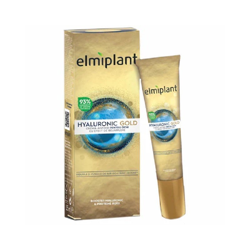 Crema de Ochi Antirid, cu Acid Hialuronic, Gold Elmiplant, 15 ml