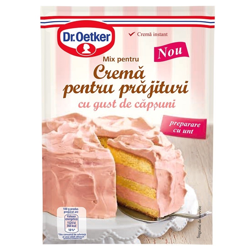 Crema pentru Prajituri Dr. Oetker Capsuni si Unt 140 g