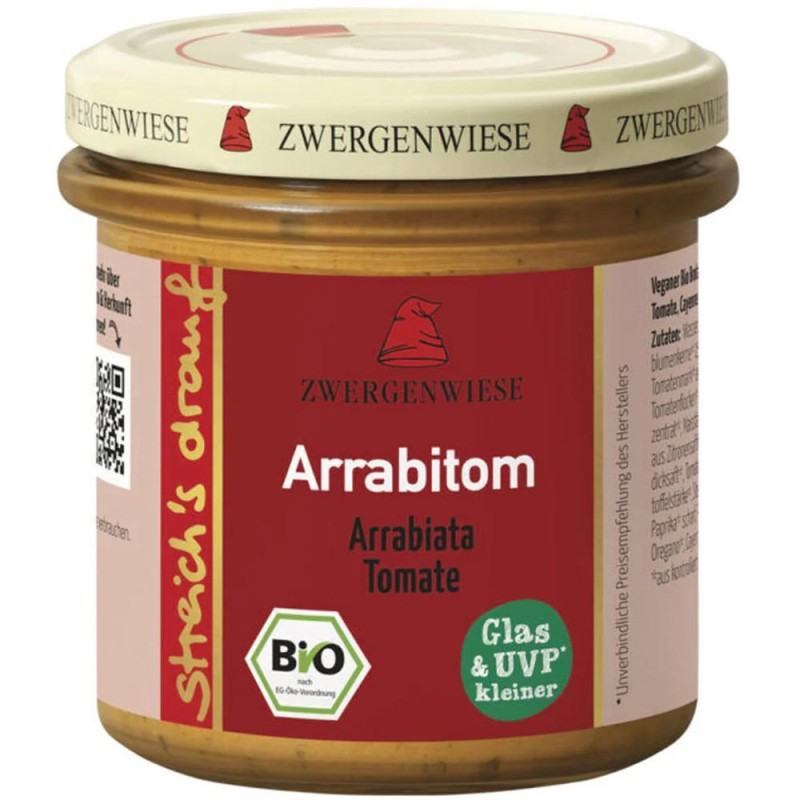 Crema Tartinabila Arrabitom-Arrabiata si Rosii, Zwergenwiese, Bio, 135 g