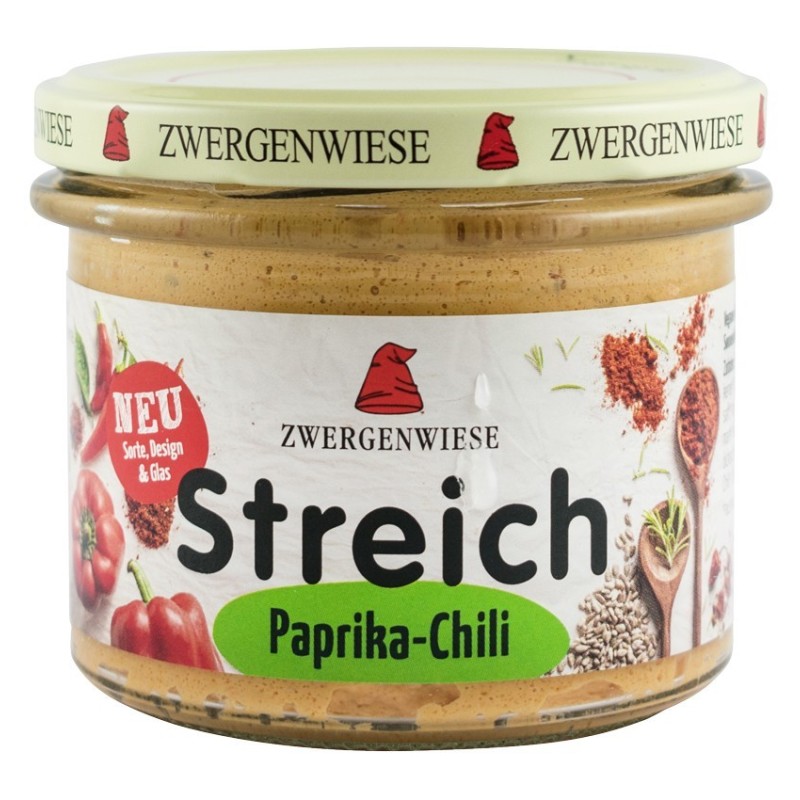 Crema Tartinabila BIO Vegetala cu Paprika si Chili, 180 g, Zwergenwiese