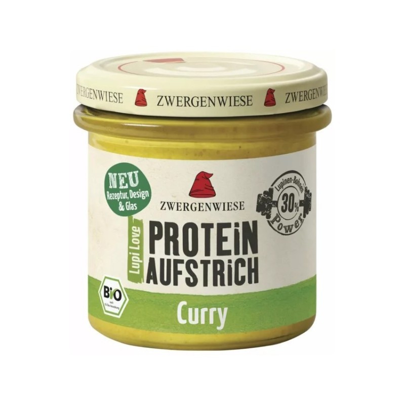 Crema Tartinabila Proteica Bio, pe Baza de Lupin, cu Curry, fara Gluten, 135 g, Zwergenwiese