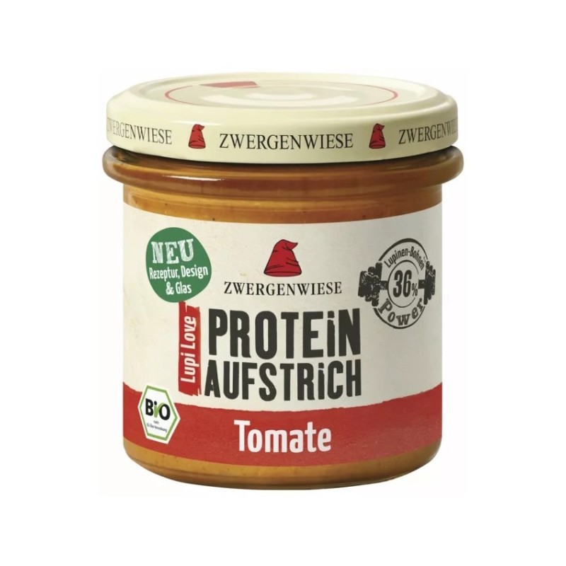 Crema Tartinabila Proteica Bio, pe Baza de Lupin cu Rosii, fara Gluten, 135 g, Zwergenwiese