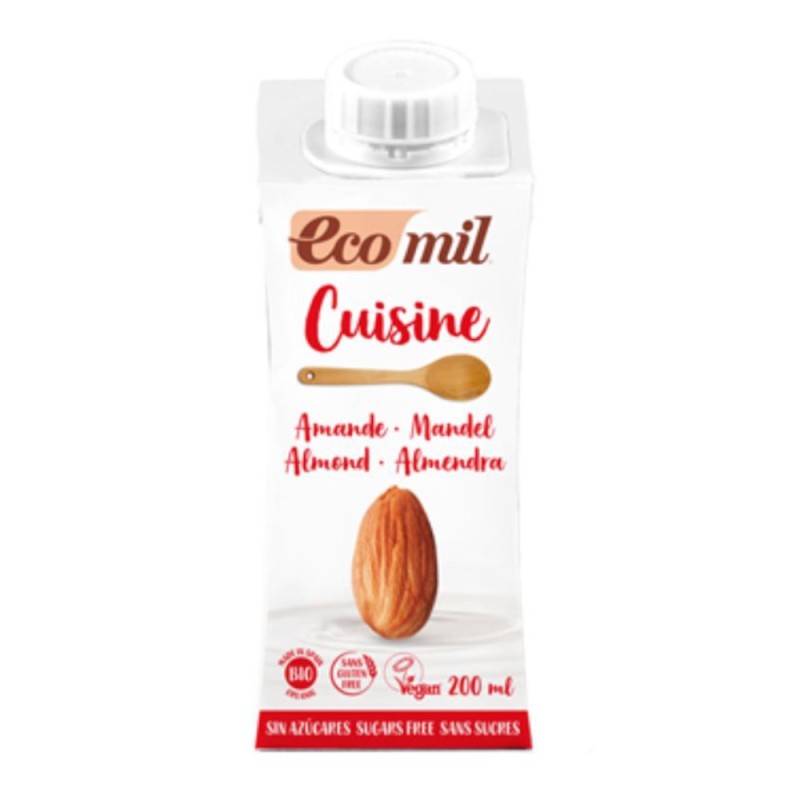 Crema Vegetala BIO pentru Gatit din Migdale Natur, 200 ml, Ecomil Cuisine