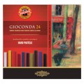 Creta Patrata Uleioasa, 7 x 7 x 75 mm, 24 Culori, Koh-I-Noor Gioconda