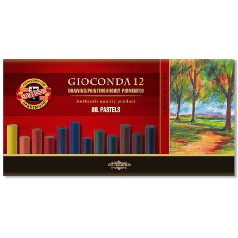Creta Rotunda Uleioasa, 9 x 60 mm, 12 Culori, Koh-I-Noor Gioconda