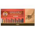 Creta Rotunda Pastel Uscata, Soft, 12 Nuante de Maron