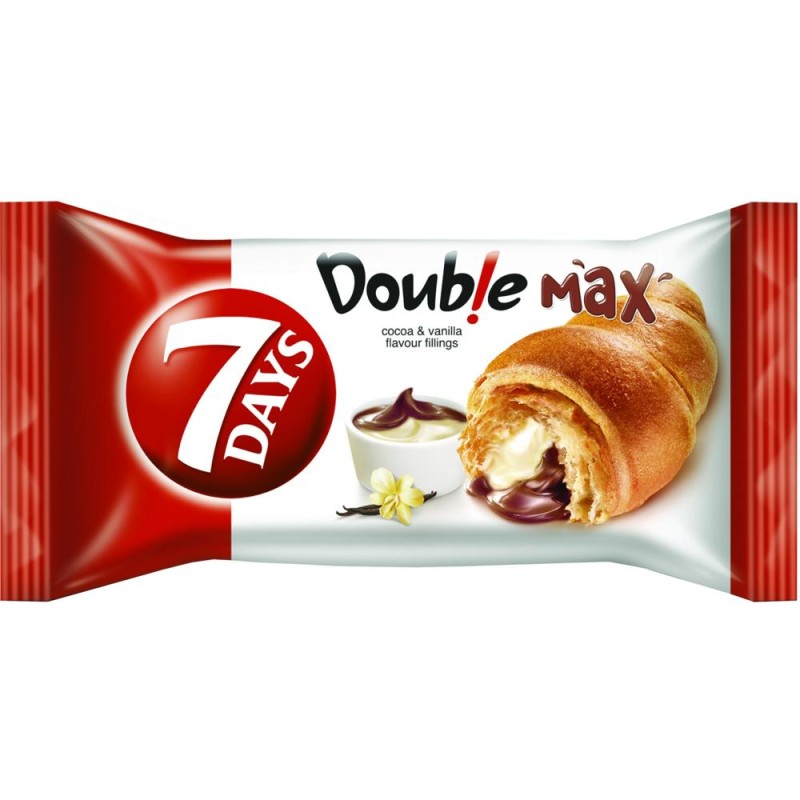 Croissant cu Cacao si Vanilie 7Days Double Max, 80 g