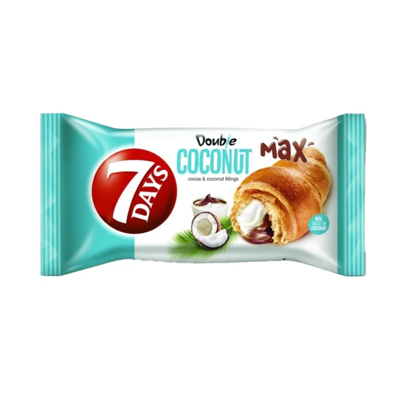 Croissant cu Crema de Cacao si Cocos, 7 Days Double, 80 g