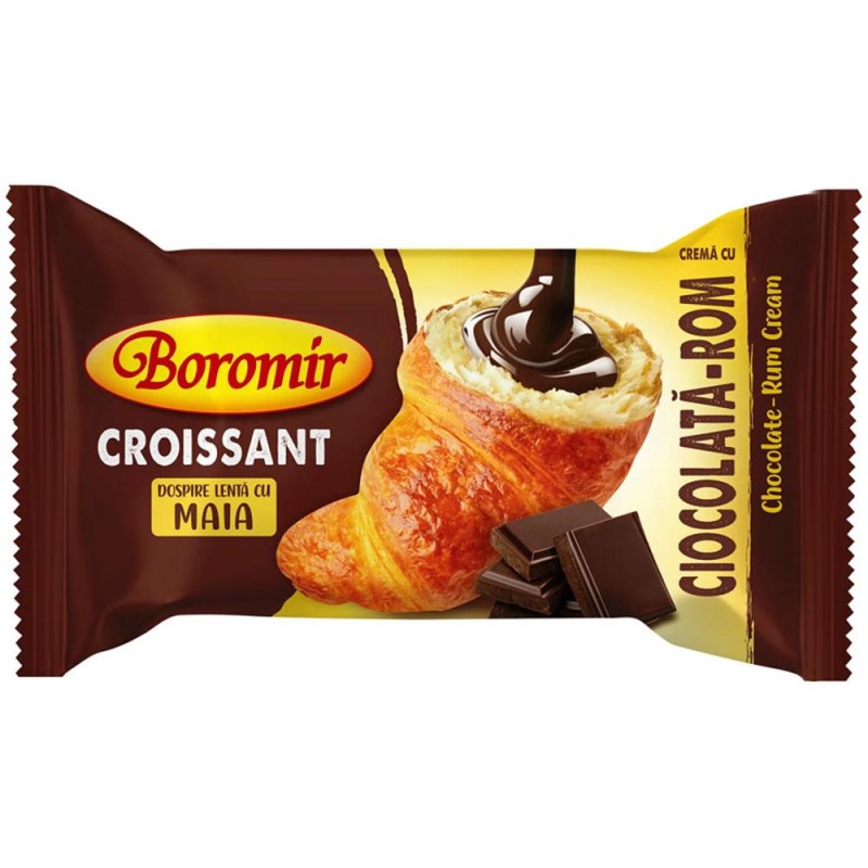 Croissant cu Crema de Ciocolata cu Rom Boromir, 60 g