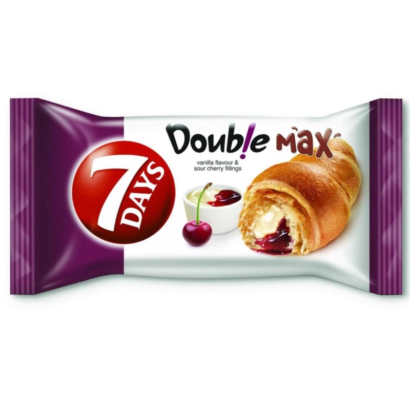 Croissant cu Vanilie si Cirese 7Days Double, 80 g