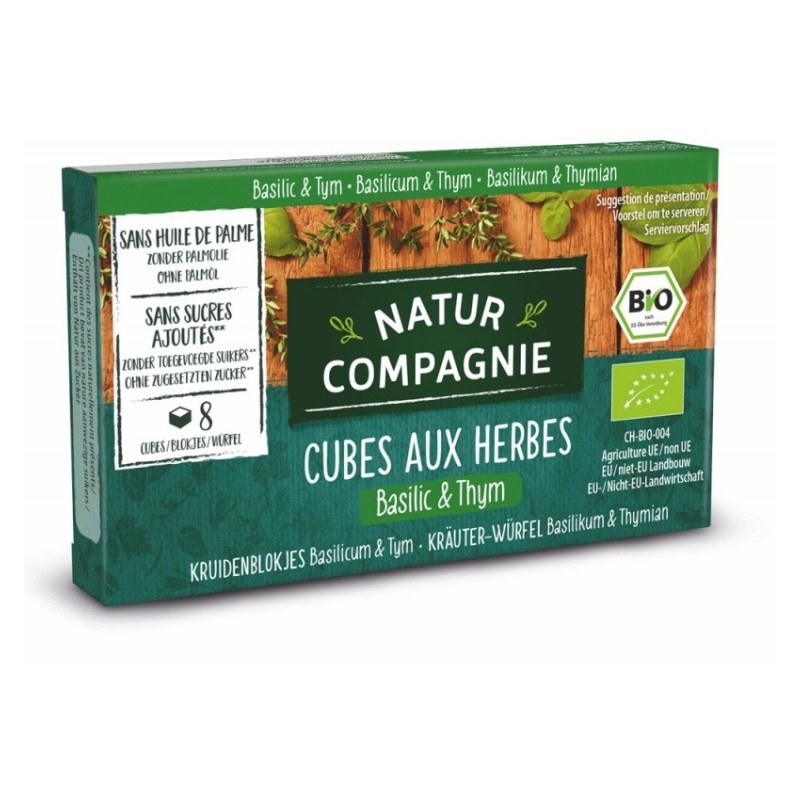 Cuburi BIO cu Verdeturi, Busuioc si Cimbru, 8 Cuburi, Natur Compagnie