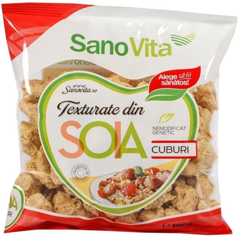 Cuburi Vegetale din Soia, Sanovita, 100 g