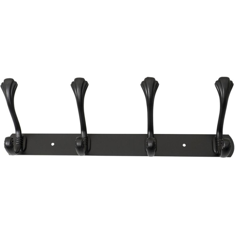 Cuier cu 4 Agatatori, Metal, Lungime 34.5 cm, Negru