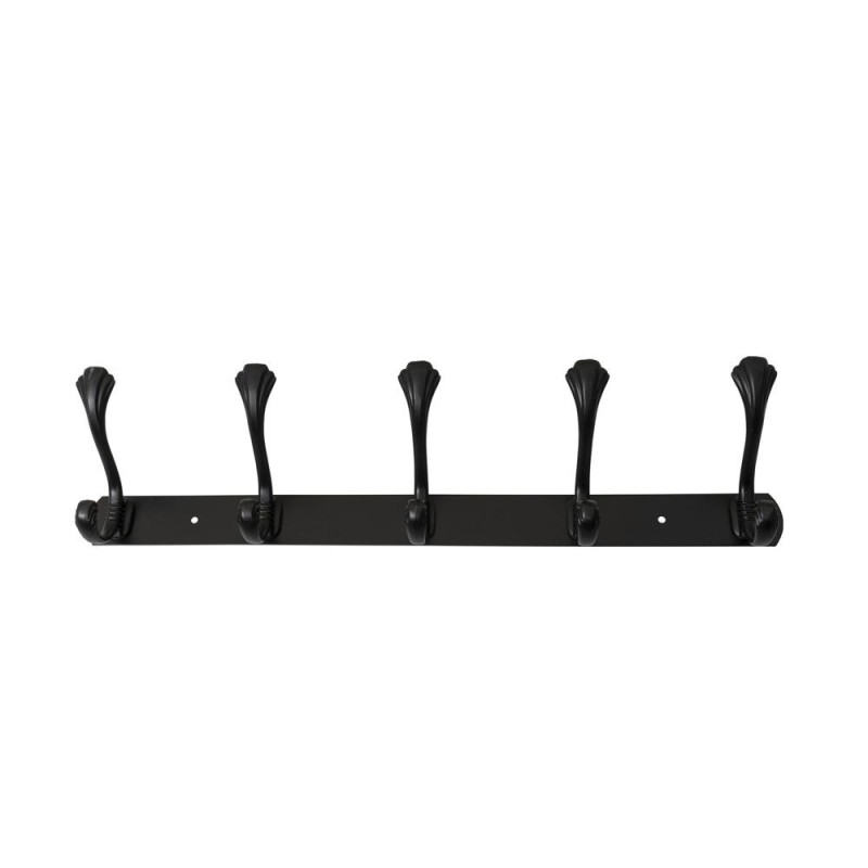 Cuier cu 5 Agatatori, Metal, Lungime 44.5 cm, Negru