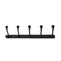 Cuier cu 5 Agatatori, Metal, Lungime 44.5 cm, Negru