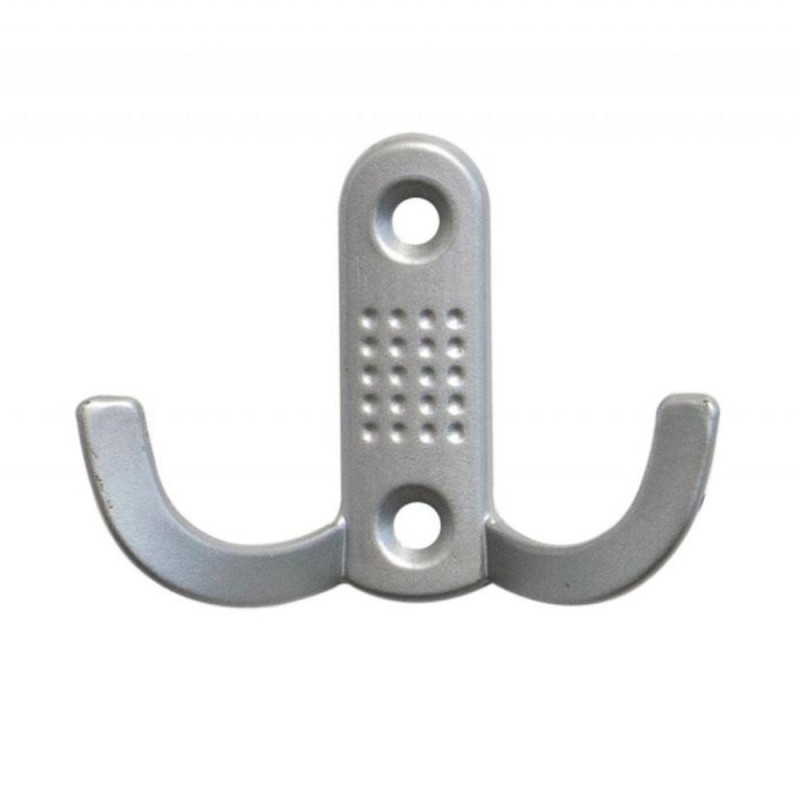 Cuier Model Noktali, 2 Carlige, Finisaj Aluminiu