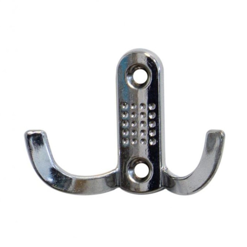 Cuier Model Noktali, 2 Carlige, Finisaj Crom Lucios