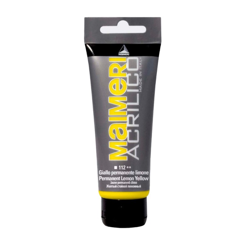 Culoare Acrilica, Permanent Lemon Yellow, 200 ml, Acrilico Maimeri