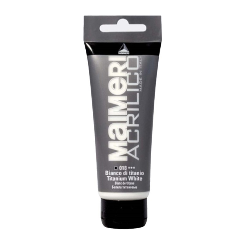 Culoare Acrilica, Titanium White, 200 ml, Acrilico Maimeri