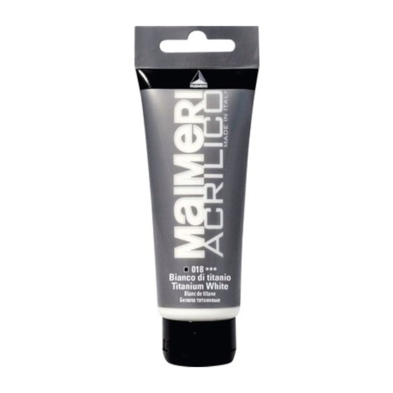 Culoare Acrilica, Titanium White, 75 ml, Acrilico Maimeri