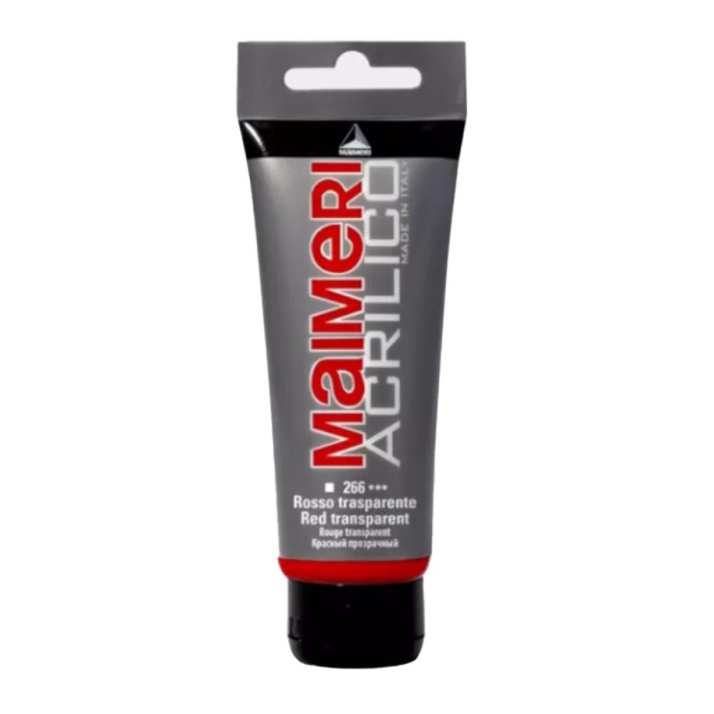 Culoare Acrilica, Transparent Red, 75 ml, Acrilico Maimeri