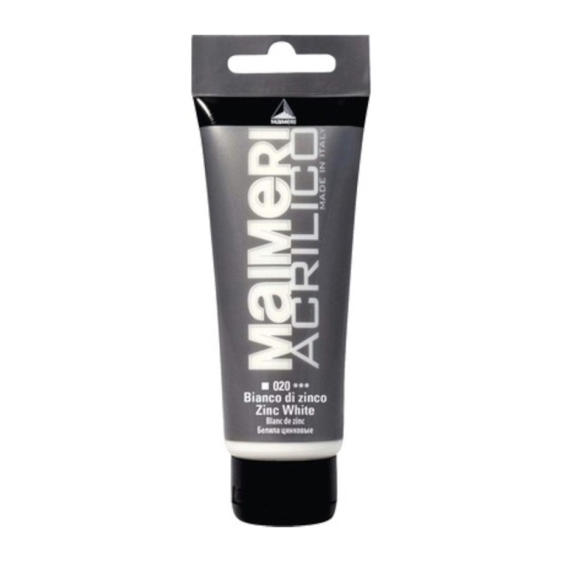Culoare Acrilica, Zinc White, 75 ml, Acrilico Maimeri