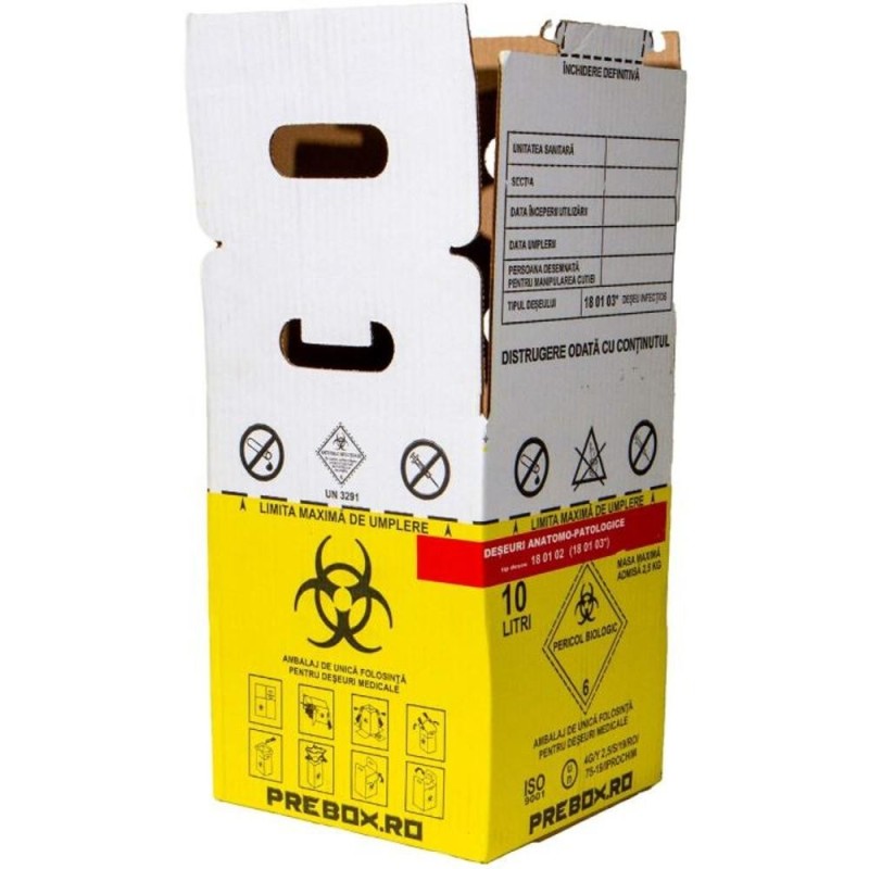 Cutie Carton cu Sac pentru Deseuri Anatomo-Patologice ADR, 10 l