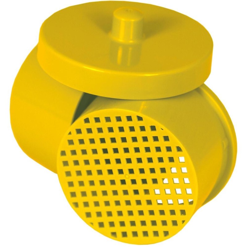 Cutie cu Sita pentru Sterilizare Freze si Ace, Galbena, din Plastic Rezistent, Diametru 9 cm