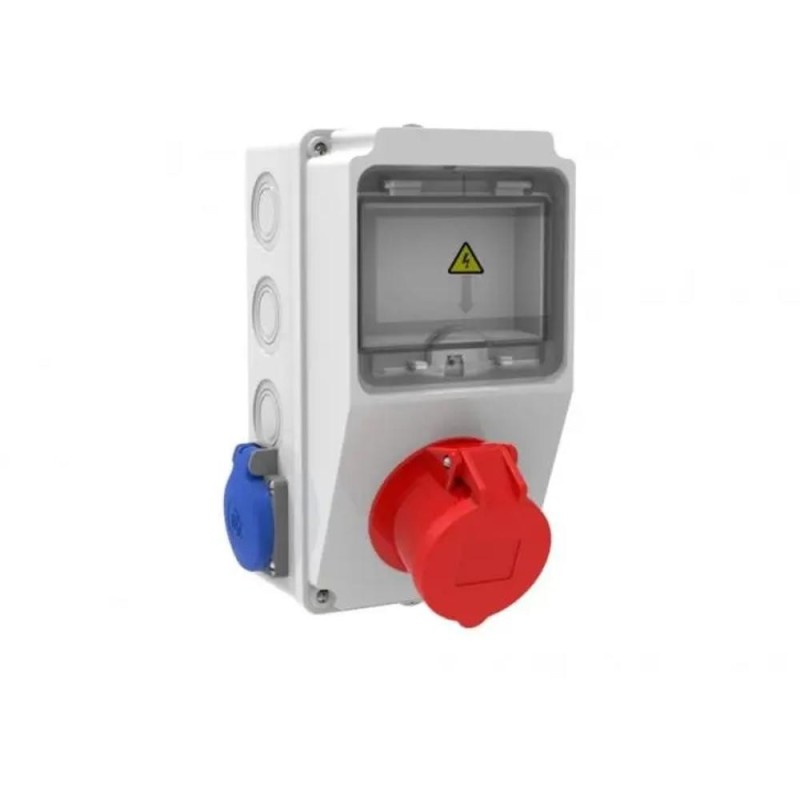 Cutie Distributie Bemis BH1-2118-2020, 1 Priza 5/16A 380V, 2 Prize 1/16A 220V, IP44
