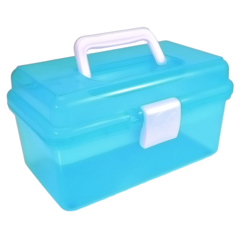 Cutie Manichiura Compartimentata Albastru, Cu Un Sertar si Maner SensoPRO Milano