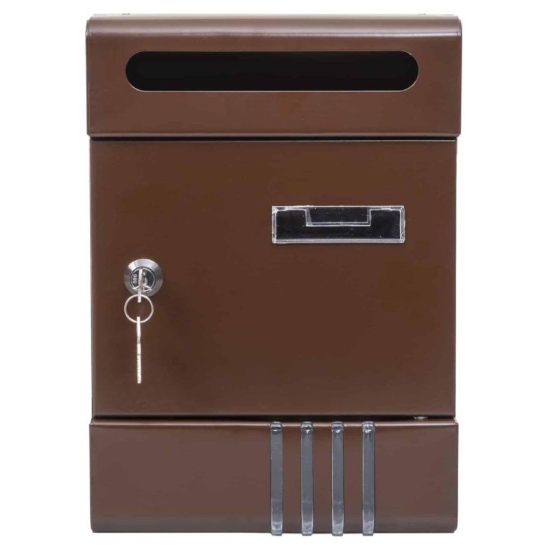 Cutie Postala din Metal, 20.5 x 6.5 x 29.1 cm, Maro