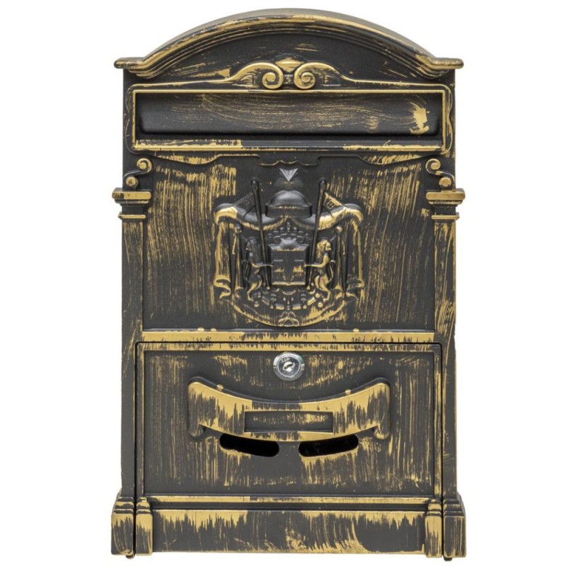 Cutie Postala pentru Exterior, Aurie, Metal, 41 x 26 x 9 cm