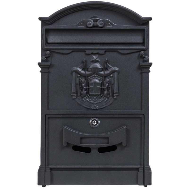 Cutie Postala pentru Exterior, Neagra, din Metal, 41 x 26 x 9 cm