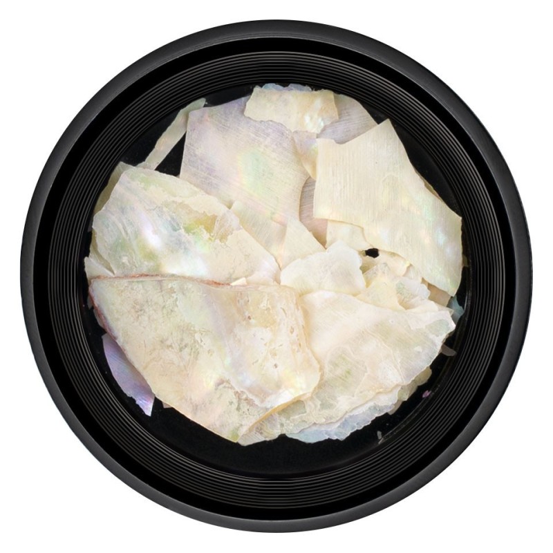 Decor Unghii Tip Scoica Pisata Luxorise, Alb Unt