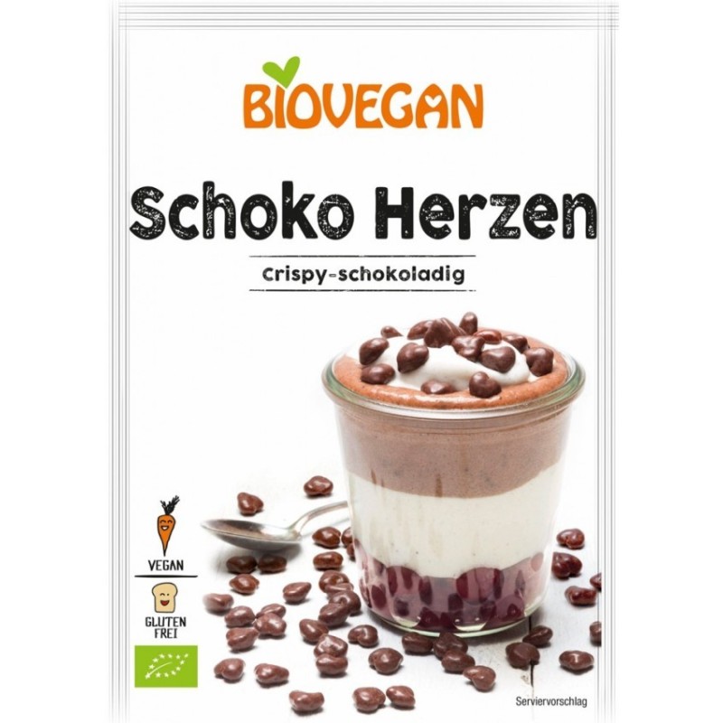 Decoratiuni BIO, Inimioare de Ciocolata, 35 g, Biovegan