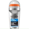 Deodorant Antiperspirant Roll-on, fara Alcool, L'Oreal Paris Men Expert, Fresh Extreme, 50 ml