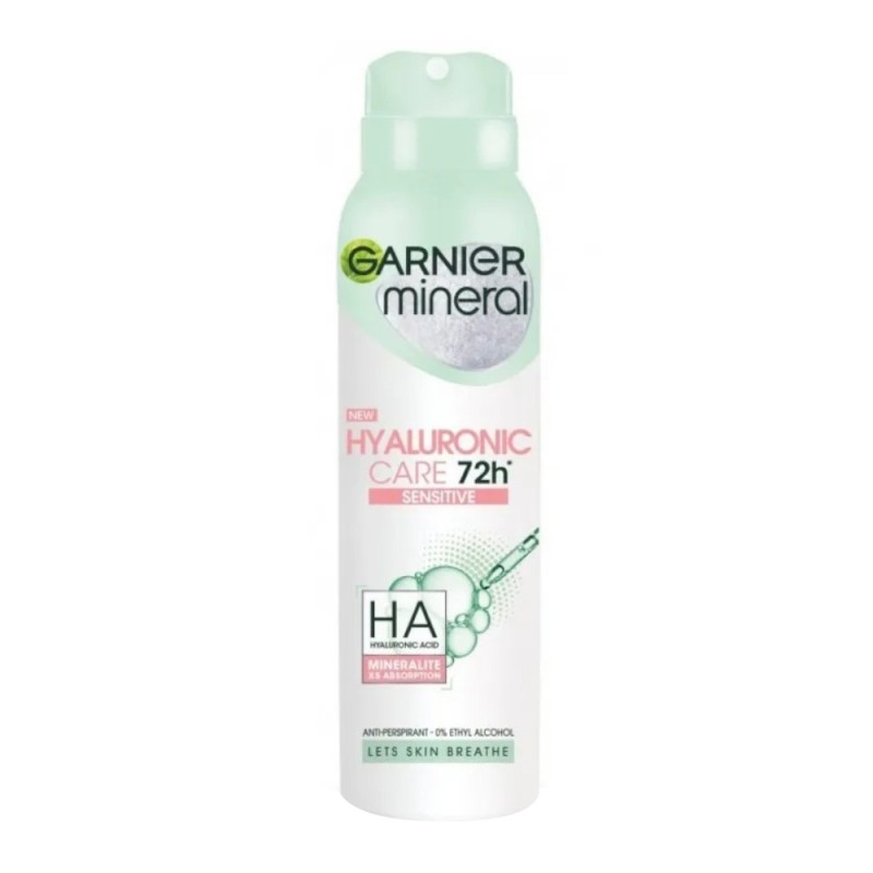 Deodorant Spray Garnier Mineral Hialuronic Care Sensitive 72h, 150 ml