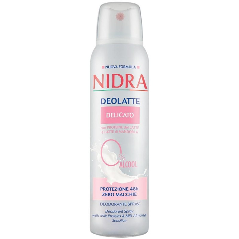Deodorant Spray Nidra Deolatte Delicato cu Proteine din Lapte si Migdale, 150 ml
