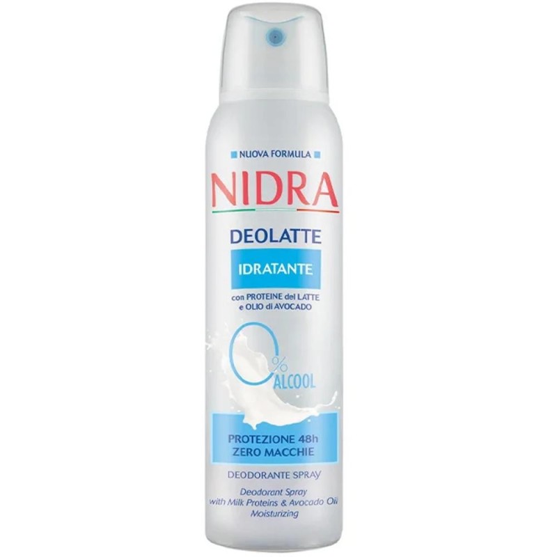 Deodorant Spray Nidra Deolatte Idratante cu Proteine din Lapte si Avocado, 150 ml
