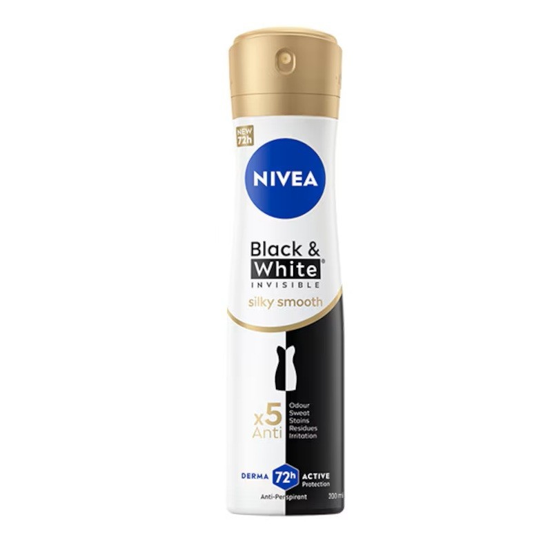 Deodorant Spray Nivea Invisible Black & White Silky Smooth, 200 ml