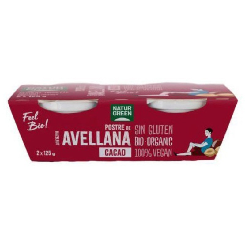 Desert BIO cu Alune si Cacao, 2 x 125 g, Natur Green