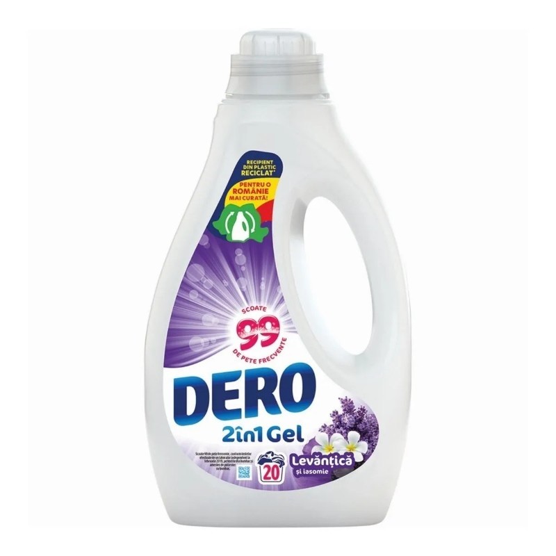 Detergent Automat Lichid, Dero 2 in 1, Lavanda 20 Spalari, 1 l