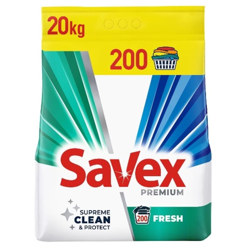 Detergent Automat Savex 2 in 1 Fresh, 200 Spalari, 20 Kg