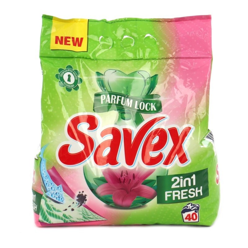 Detergent Automat Savex 2 in 1 Fresh, 40 Spalari, 4 Kg