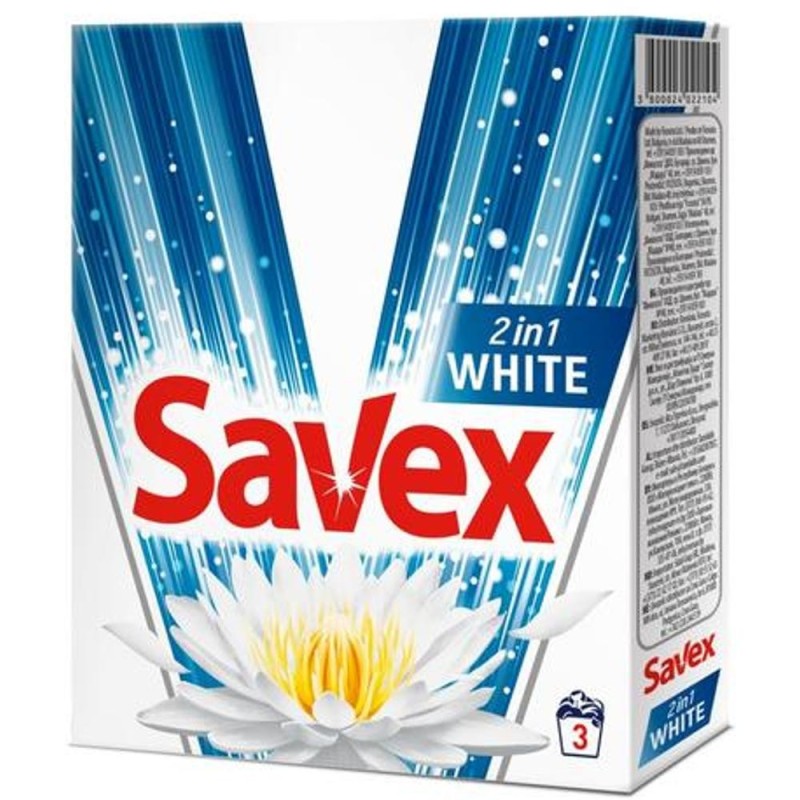 Detergent Automat Savex, 2 In 1 White, 3 Spalari, 300 g