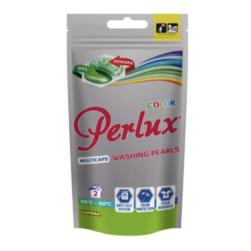 Detergent Capsule pentru Rufe Colorate Perlux Super Compact, 2 Bucati
