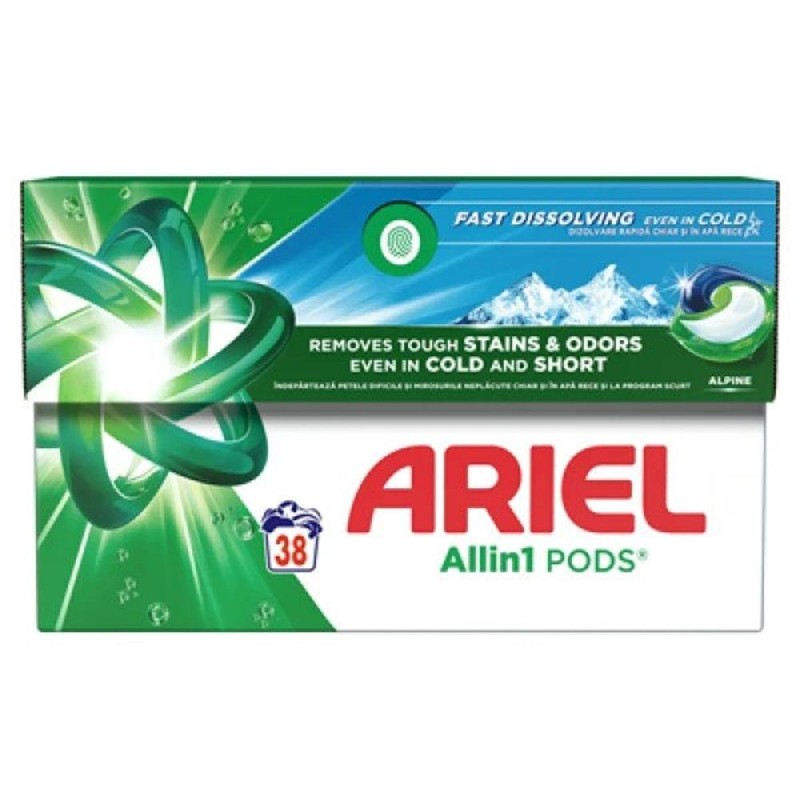 Detergent Capsule Rufe Ariel Alpine, 38 Spalari