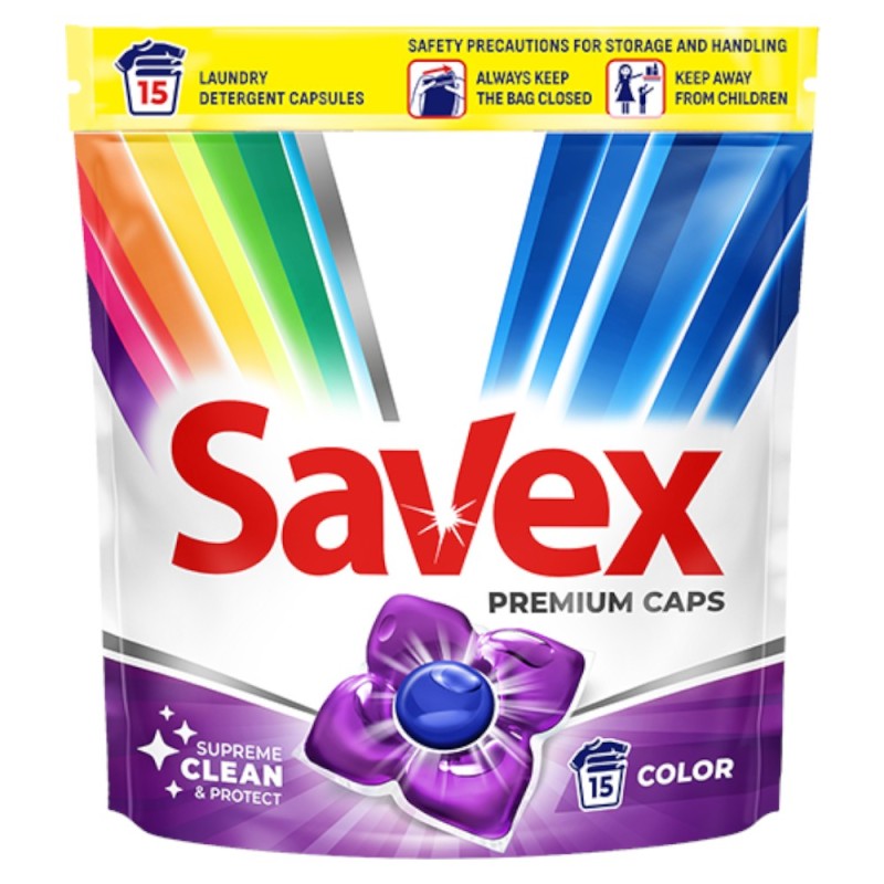 Detergent Capsule Savex Super Caps Color, 15 Capsule