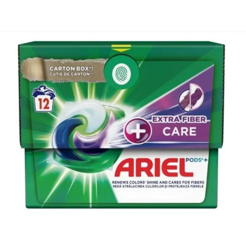 Detergent de Rufe, Capsule Ariel Extra Fiber Care, 12 Spalari