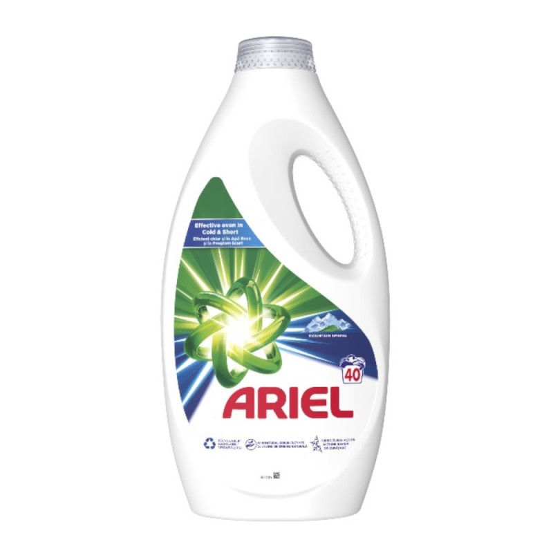 Detergent de Rufe Lichid Ariel Mountain Spring, 2 l, 40 Spalari